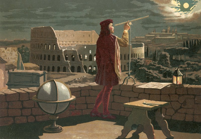 Copernicus observerar en månförmörkelse i Rom av J. Presno