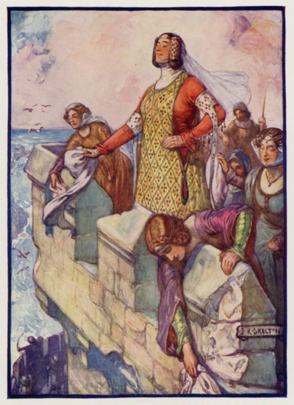 Black Agnes, grevinnan av Dunbar och March, vid belägringen av Dunbar Castle av engelsmännen, 1338 av J. R. Skelton