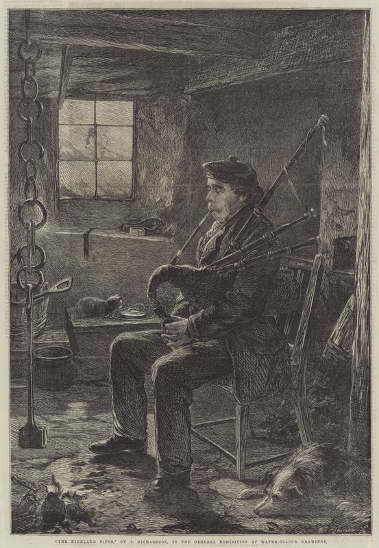 Highland Piper gravyr av J. Richardson