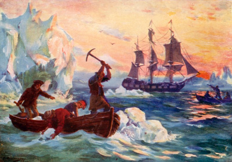 Kapten Cooks expedition som skaffar is för tillförsel av färskvatten av J. Williamson