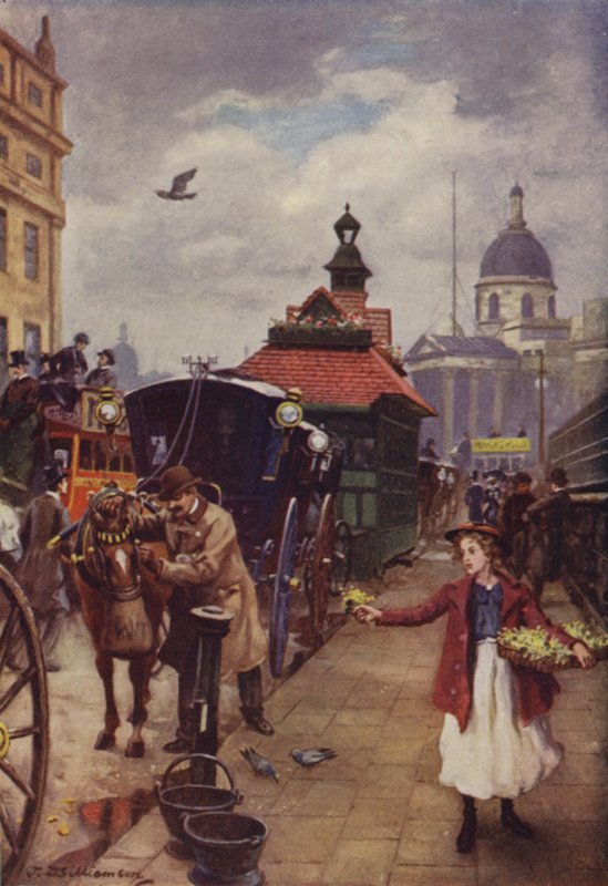 Hyttmannen och hans häst (färg litho) av J. Williamson