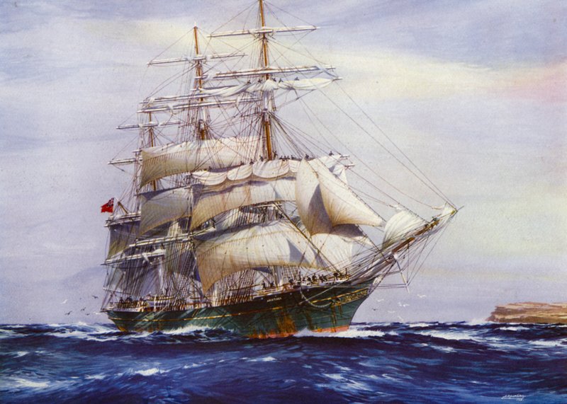 Clipper Ships: Aristides (färg litho) av Jack (after) Spurling