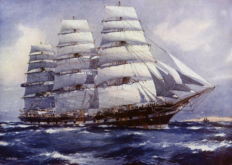 Clipperskepp: Macquarie (färg litho) av Jack (after) Spurling