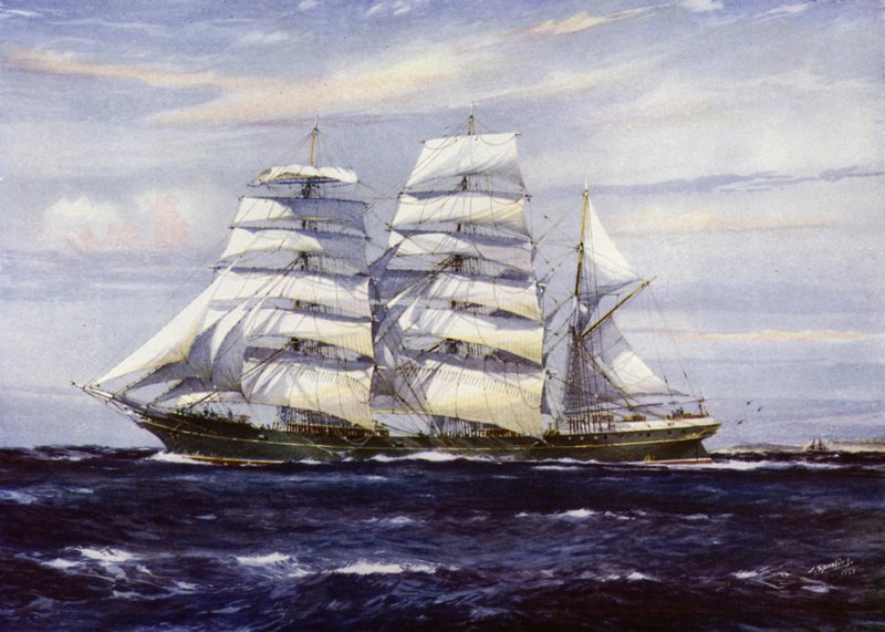Clipperskepp: Strathdon (färg litho) av Jack (after) Spurling