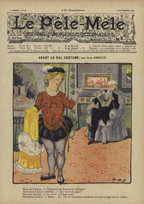 Innan kostymbalen. Illustration för Le Pele-Mele, 1901 av Jack Abeille