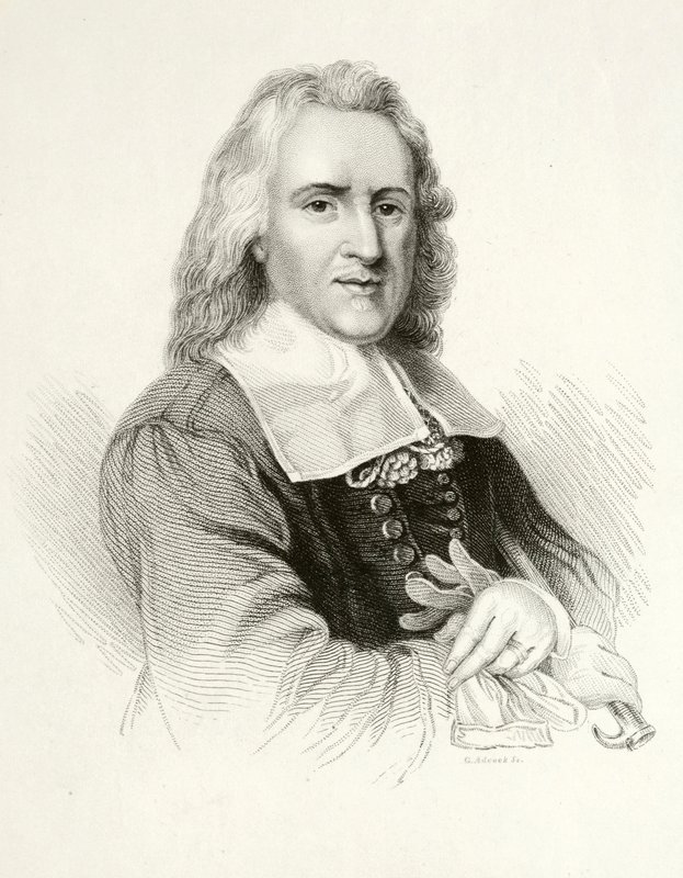 Izaak Walton, engelsk författare (gravyr) av Jacob (after) Huysmans