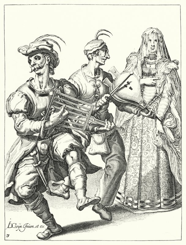 Maskerad (gravyr) av Jacques II de Gheyn