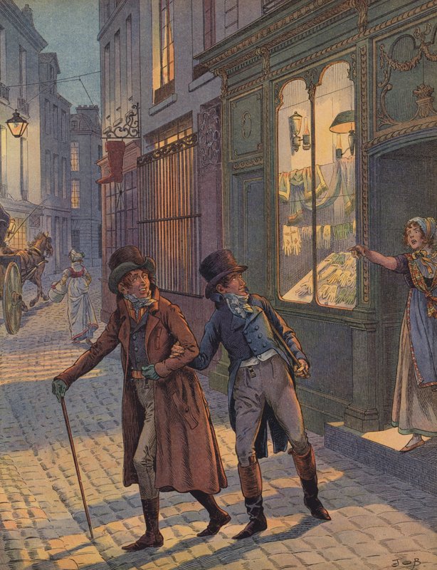 En gatubild i Paris av Jacques Marie Gaston Onfray de Breville (Job)