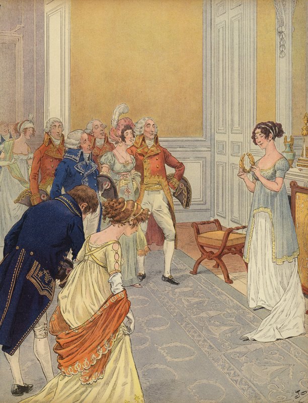 Josephine välkomnar gäster till Tuilerierna av Jacques Marie Gaston Onfray de Breville (Job)