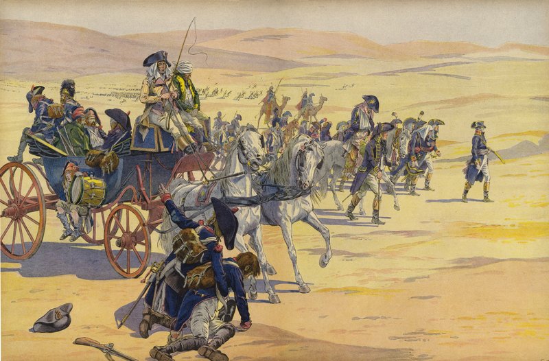 Napoleon Bonaparte och hans trupper i öknen av Jacques Marie Gaston Onfray de Breville (Job)