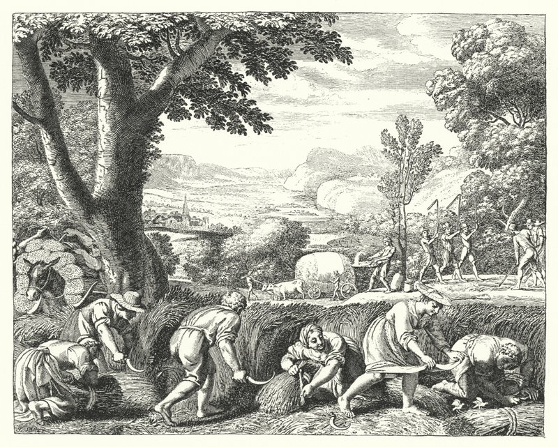 Skördeplats (gravyr) av Jacques Stella