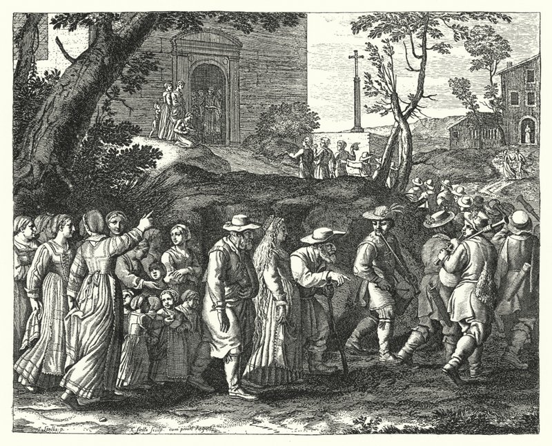 The Village Wedding (gravyr) av Jacques Stella
