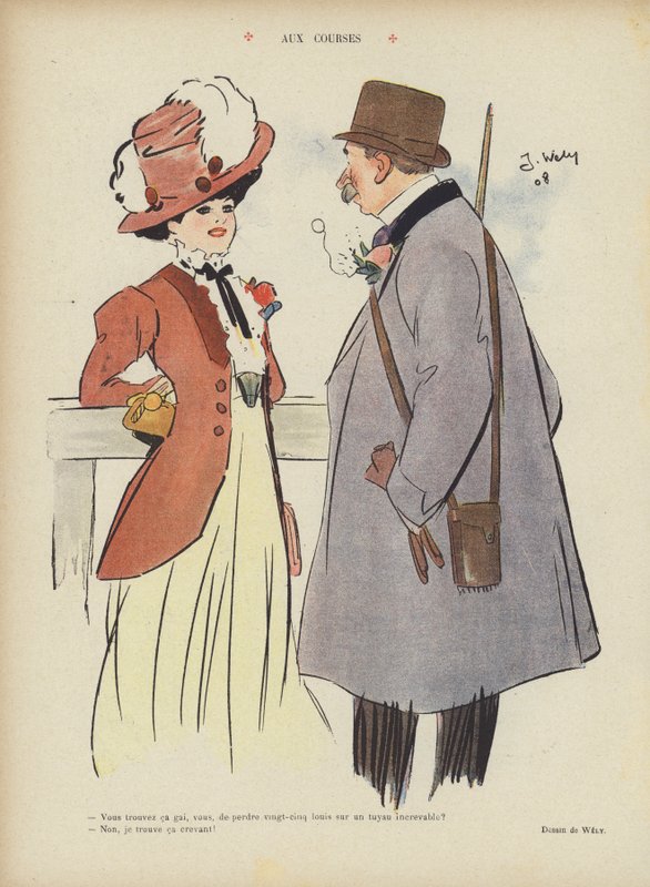 På loppen. Illustration för Le Rire av Jacques Wely