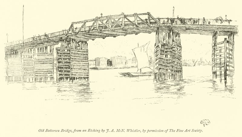 Gamla Battersea Bridge av James Abbott McNeill Whistler