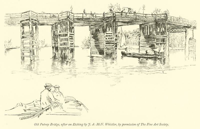 Gamla Putney Bridge av James Abbott McNeill Whistler