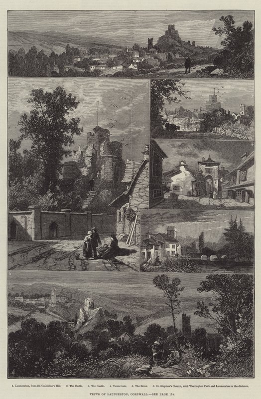 Utsikt över Launceston, Cornwall av James Burrell Smith