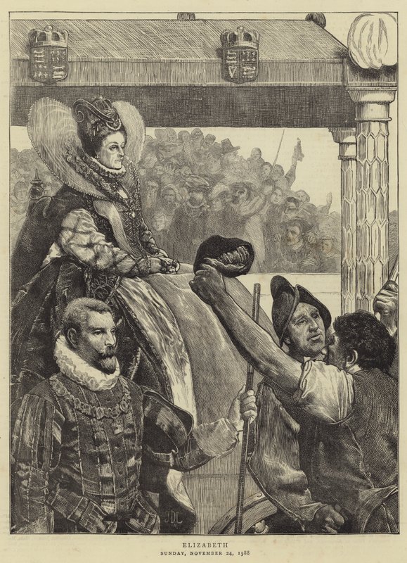 Drottning Elizabeth på väg till St Paul