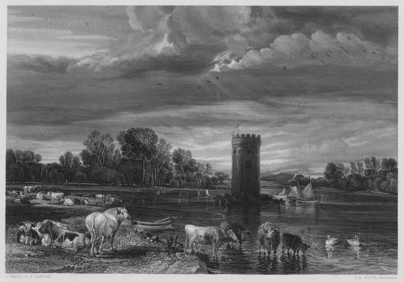 De Tabley Park, från bilden i Vernon Gallery av James after Ward