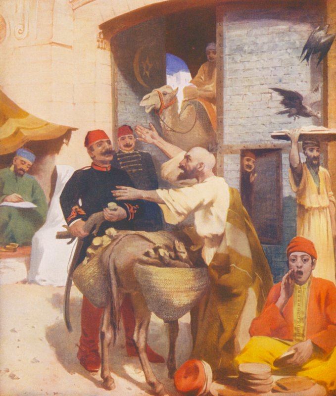 Det heliga landet: Jaffaporten i Jerusalem (färglitografi) av James (after) Clark