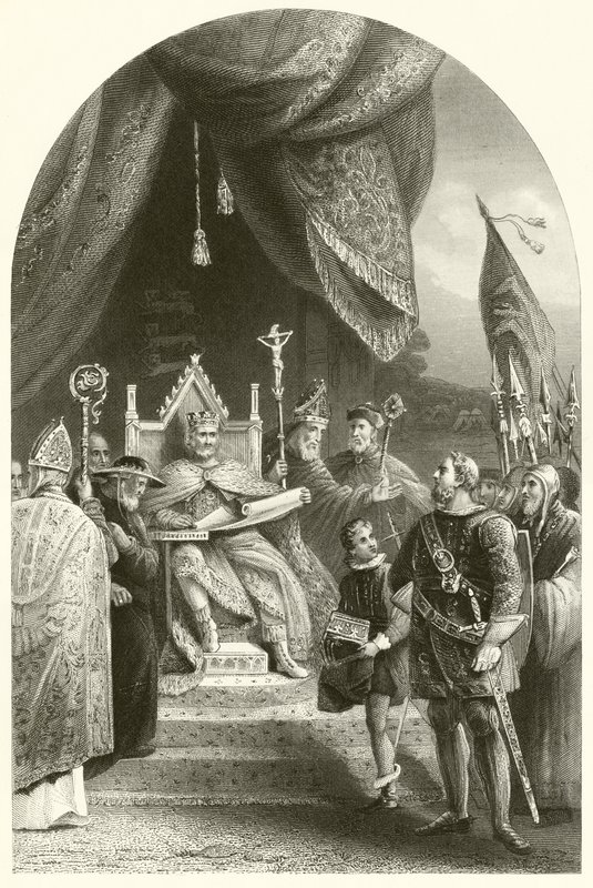 King John försegling Magna Charta (gravyr) av James (after) Lonsdale