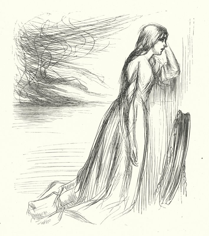 "Left His Home" (gravyr) av James Abbott McNeill (after) Whistler