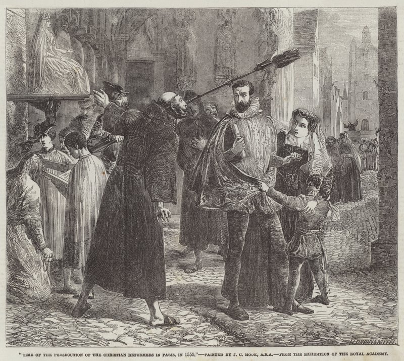 Tiden för förföljelsen av de kristna reformatorerna i Paris, 1559 av James Clarke Hook