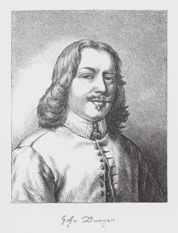 John Bunyan, porträtt (gravyr) av James Dawson Watson