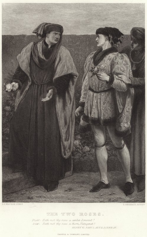 De två rosorna, Henrik VI, del I, akt II, scen IV av James Dawson Watson