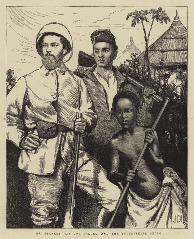 Mr Stanley, hans pojke Kalulu och tolken Selim av James Dromgole Linton