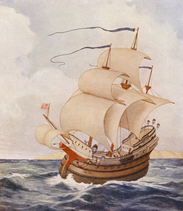 Shakespeares Köpmannen i Venedig: Antonios Argosy (färglitografi) av James Dromgole Linton