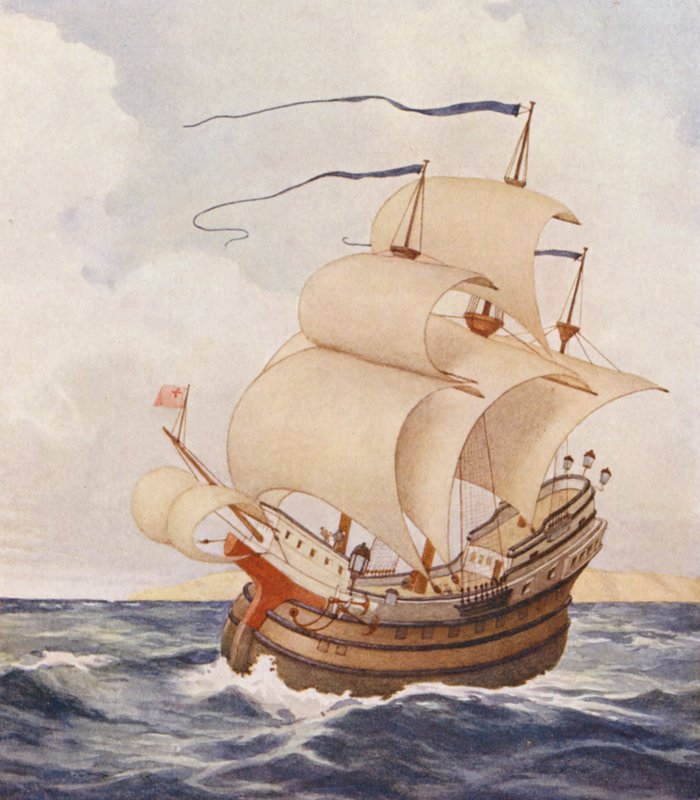 Shakespeares Köpmannen i Venedig: Antonios Argosy (färglitografi) av James Dromgole Linton