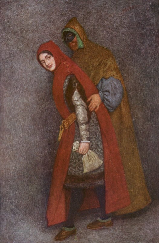Shakespeares Köpmannen i Venedig: Lorenzo och Jessica (färglitografi) av James Dromgole Linton