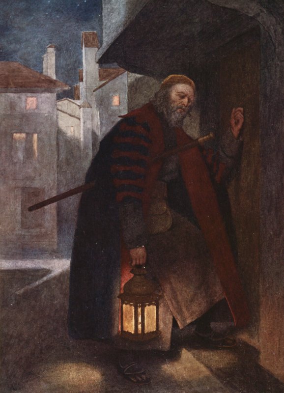 Shakespeares Köpmannen i Venedig: Shylock (färglitografi) av James Dromgole Linton