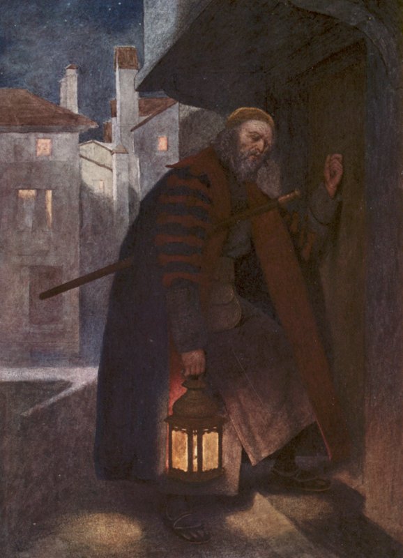 Shakespeares Köpmannen i Venedig: Shylock (färglitografi) av James Dromgole Linton