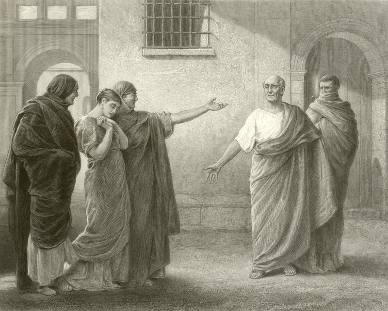 Volumnia förebrå Brutus och Sicinius av James Dromgole Linton