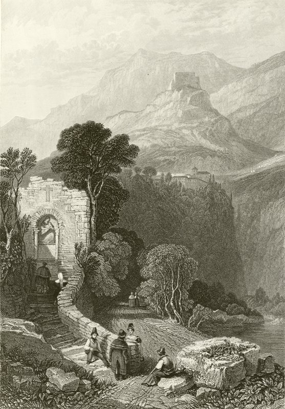Klostret Il Santo Cosimato, Tivoli, nära Rom av James Duffield Harding