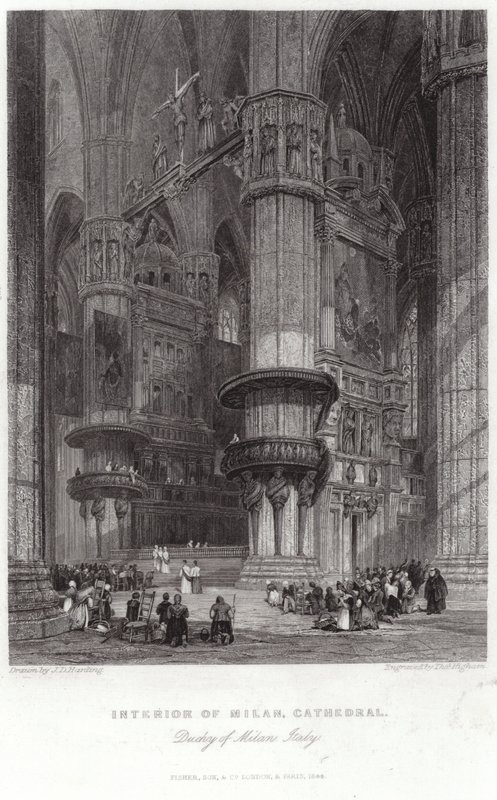 Interiör av Milanos katedral av James Duffield Harding