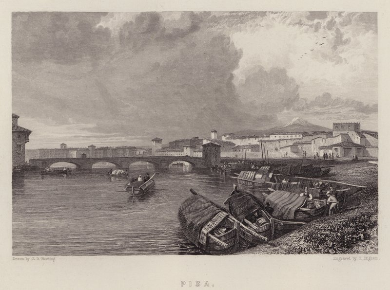 Pisa (färg litho) av James Duffield Harding
