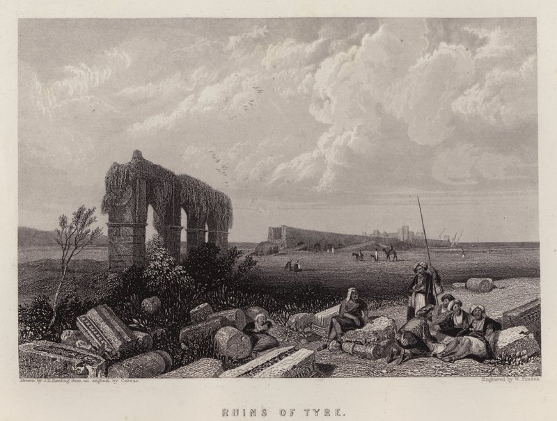 Ruins of Tire (färg litho) av James Duffield Harding