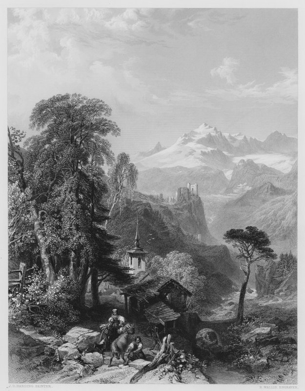 Val St Nicola, Schweiz (gravyr) av James Duffield Harding