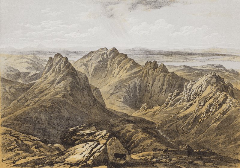 Utsikt från toppen av Goatfell, Island of Arran (chromolitho) av James Duffield Harding