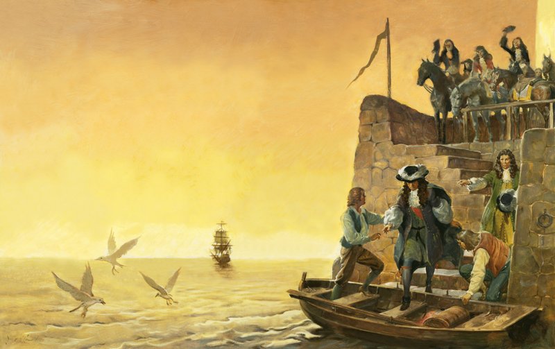 James II:s avfärd (gouache på papper) av James Edwin McConnell