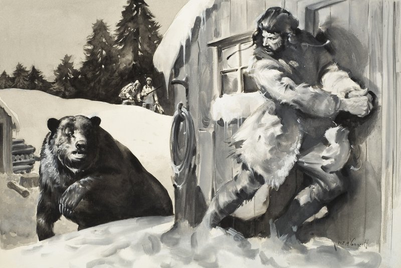 Grizzlybjörn (gouache på papper) av James Edwin McConnell