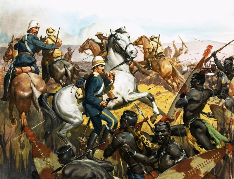 Louis Napoleon, kejsarprins, på väg att dödas av zuluer av James Edwin McConnell