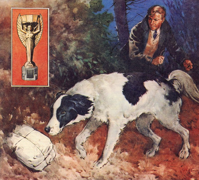 Pickles, VM-hunden (färglitografi) av James Edwin McConnell