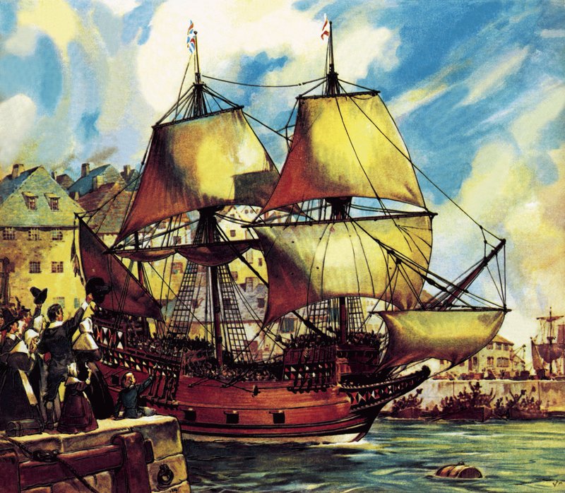 Mayflower lämnar Plymouth av James Edwin McConnell