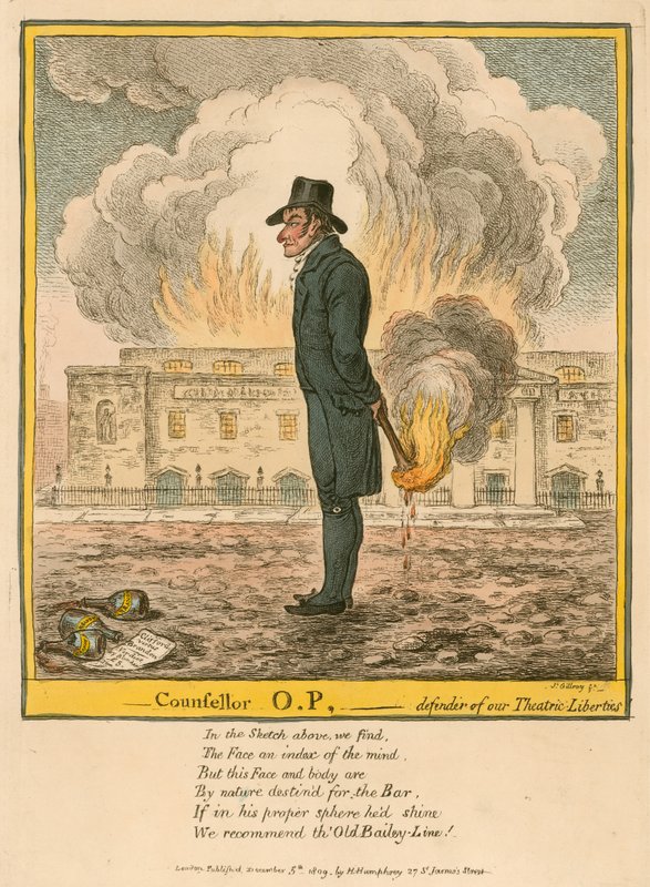 Rådgivare O.P. - försvarare av våra teaterfriheter av James Gillray