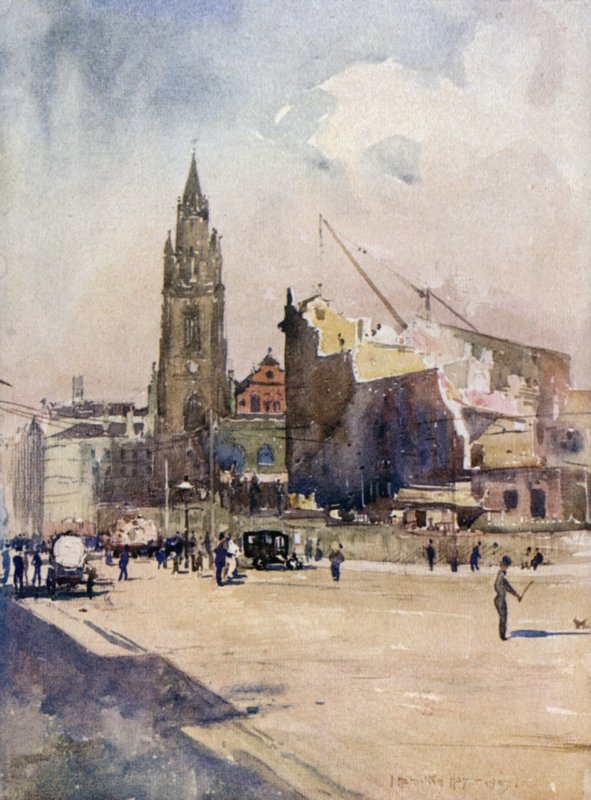 St Nicholas Church och den sista av tornbyggnaderna av James Hamilton Hay