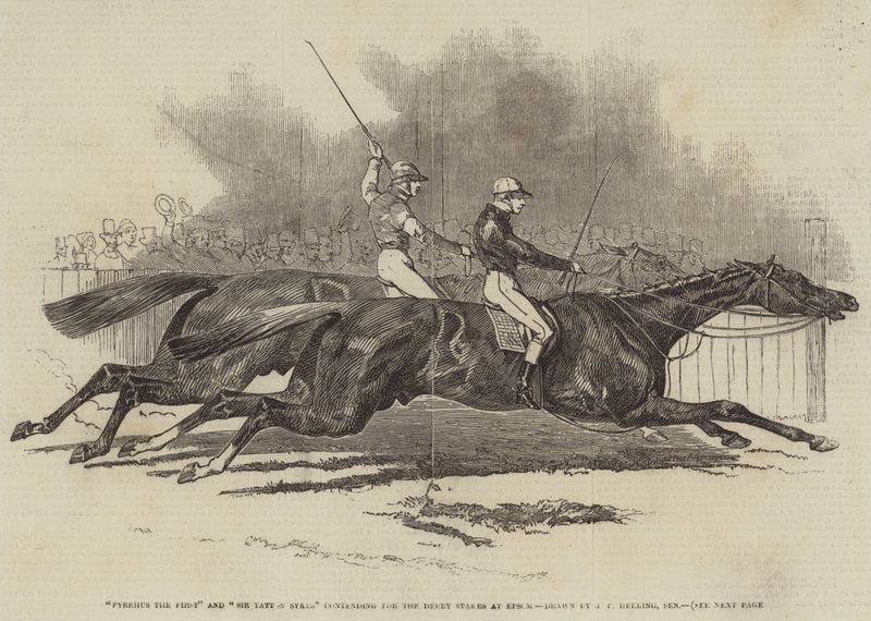 Pyrrhus the First och Sir Tatton Sykes tävlar om Derby Stakes i Epsom av James Herring