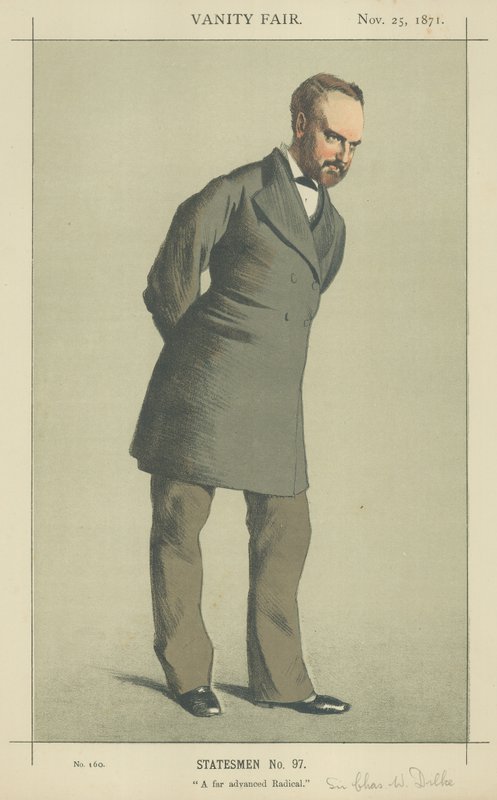 Sir Charles Wentworth Dilke (färg litho) av James Jacques Joseph Tissot